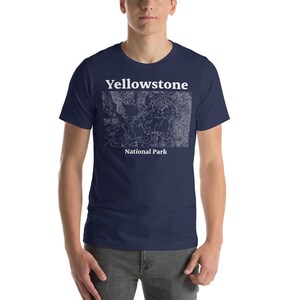 Parque Nacional de Yellowstone Topographic-tee, unisex