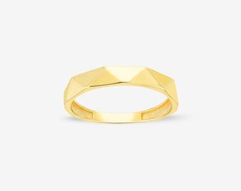 14k Real Gold Soft Spike Ring, Bold Minimalist Jewelry, Chic Fashion Statement, Stylish Everyday Band, Unique Gift for Her, Modern Accessory