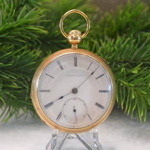 Rare 1868 Elgin Pocket Watch, National Watch Co., Vintage Pocket Watch, 18s 7j Key Wind Movement, Original 14k Gold Filled Case, Runs
