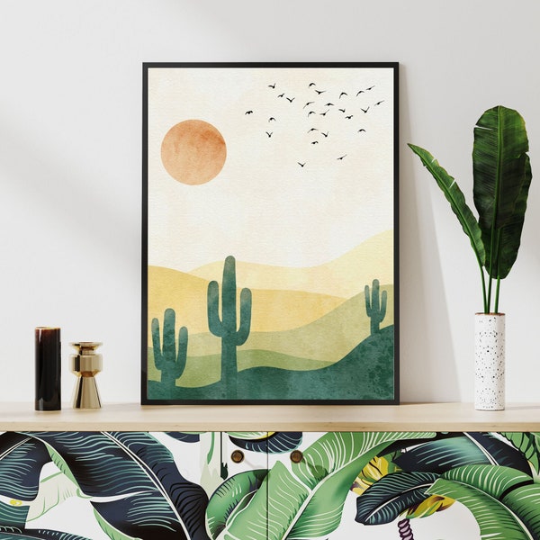 Desert Tones, Landscape Wall Art, Southwest Wall Art, Midcentury Modern Decor, Southwest Decor, Boho Prints, Printable Art, Desert Art Print