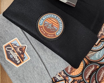 Custom Patch Knit Beanie: Personalized Leatherette or Tweed Patch