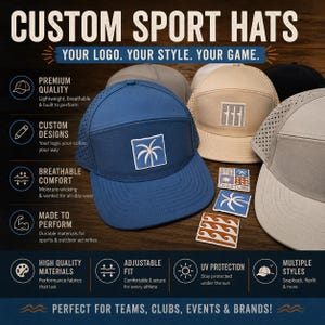 Custom Logo Sport Hat, 3D Silicone Patch Hat, Personalized Performance Snapback, Full Color Custom Cap, Branded Team Business Hat