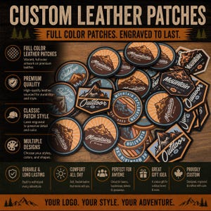 Personalized Color Logo Patch: Leatherette Hat Patches