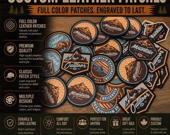 Personalized Color Logo Patch: Leatherette Hat Patches