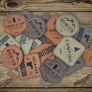 Custom Engraved Leatherette Patches: Iron-On, Heat Transfer (25)