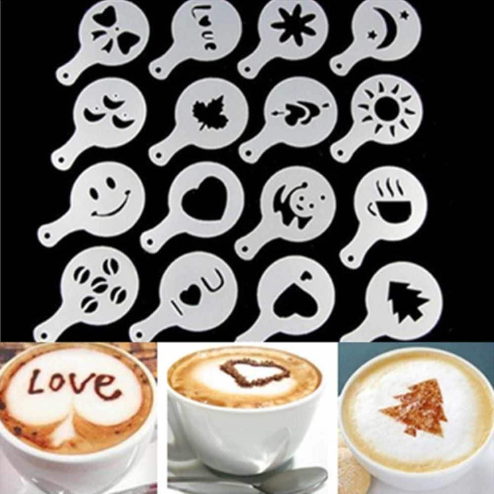 5Pcs Stainless Steel Coffee Cappuccino Latte Mold Hanging Stainless Tools  Arts Coffee Stencil Set Coffee Shop