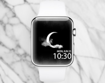 Moon Apple Watch Face Wallpaper, Aesthetic Smartwatch Background, Smart Watch, Modern Smart Watch, Minimalist Apple Watch, Watch Faces