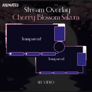 Cherry Blossom Sakura Twitch Overlay, Stream Overlay