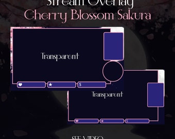 Cherry Blossom Sakura Twitch Overlay, Stream Overlay