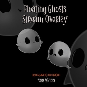 ハロウィン配信オーバーレイ 浮かぶ幽霊デコレーション - Tiktok、Twitch、Youtube