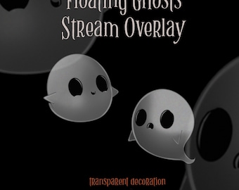 Halloween Stream Overlay Floating Ghosts Decoration