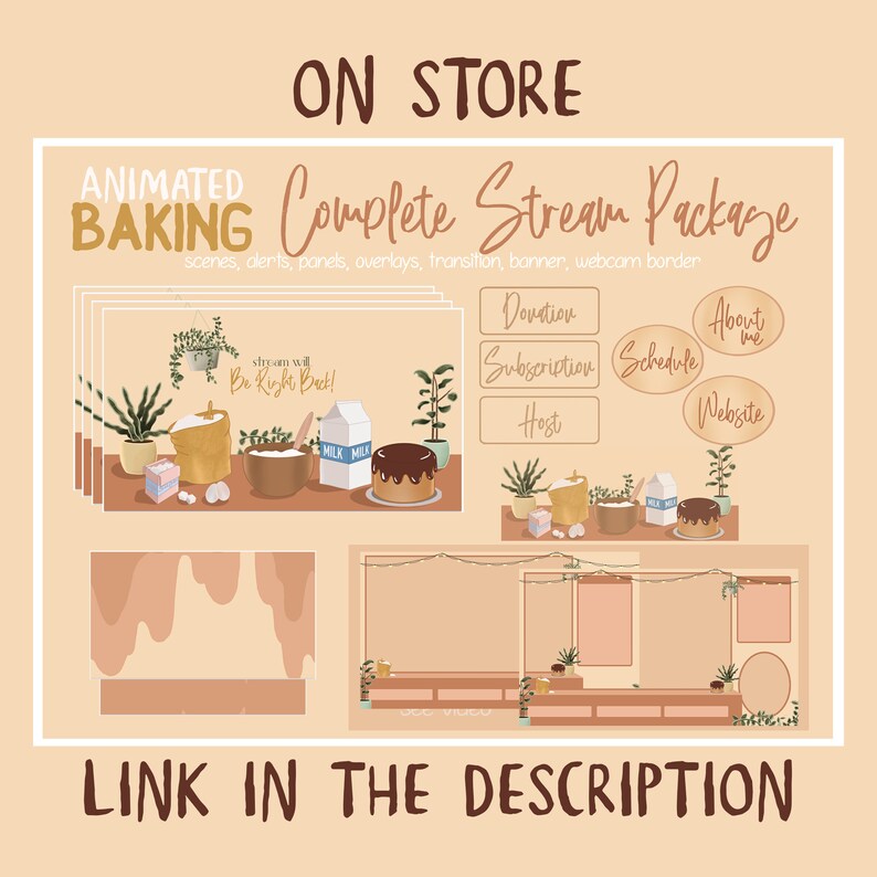 Baking Animated Overlay + Webcam Border, Stream Overlay - Etsy
