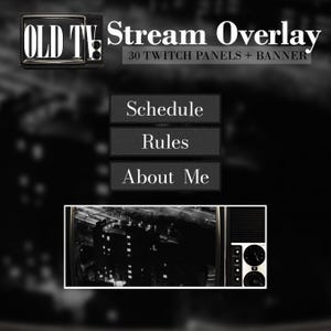 Old TV, Cinema Stream, 30 Twitch Panels + Twitch Banner
