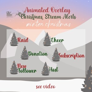 Christmas Stream Overlay Alerts, Winter Christmas Streaming Alerts, Animated Alert Messages, Overlay Set, Alerts