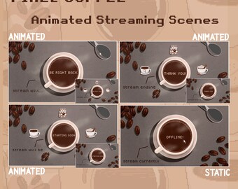 Retro Coffee Break Animated Scenes For Twitch, Animated Screens, Overlay Set