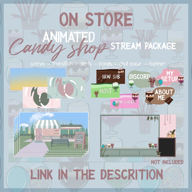 Candy Shop Stream Animated Scenes, Animated Screens, Streaming - Etsy