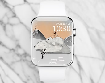 Cute Snow Apple Watch Face Wallpaper, Aesthetic Smartwatch Background, Smart Watch, Modern Smart Watch, Minimalist Apple Watch, Watch Faces