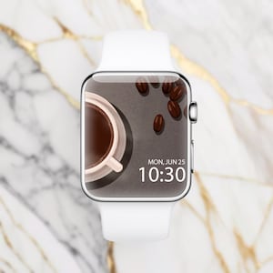 Coffee Apple Watch Face Wallpaper, Aesthetic Smartwatch Background, Smart Watch, Modern Smart Watch, Minimalist Apple Watch, Watch Faces