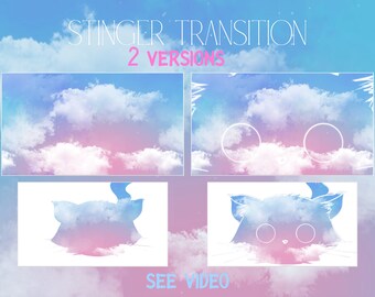 Pink Celestial Cat Stream Stinger Übergang für Twitch, Streaming.
