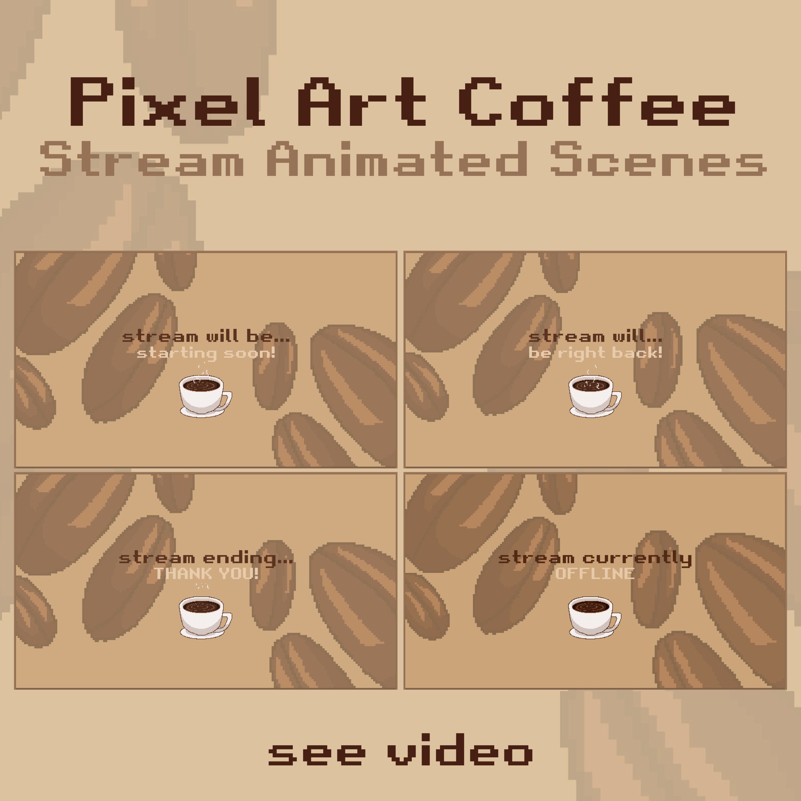 Pixel Art Coffee Animated Scenes, Stream Overlay, Twitch Overlay - Etsy