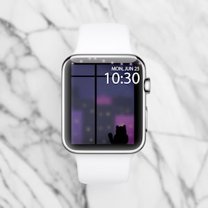 Night Window Apple Watch Face Wallpaper, Aesthetic Smartwatch Background, Modern Smart Watch, Minimalist Apple Watch, Watch Faces