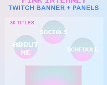 30 paneles y banner de Twitch en Internet rosa