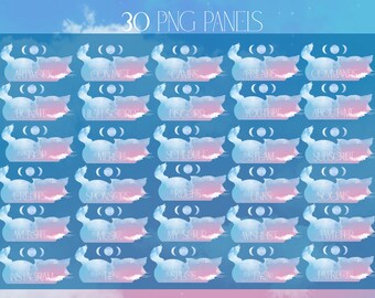 Pink Celestial Cat Stream 30 Panels für Twitch, Streaming.