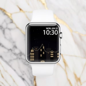 Night Downtown Apple Watch Face Wallpaper, Aesthetic Smartwatch Background, Modern Smart Watch, Minimalist Apple Watch, Watch Faces