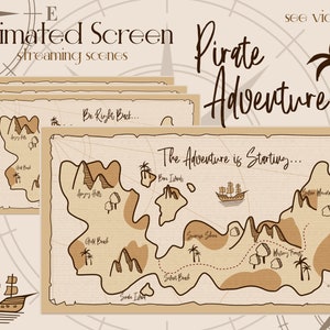 Pirate Adventure Animated Screens, Streaming Scenes, Be Right Back.