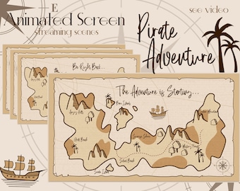 Pirate Adventure Animated Screens, Streaming Scenes, Be Right Back.