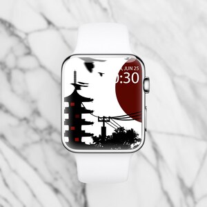 Sfondo giapponese Sky Apple Watch Face, sfondo estetico Smartwatch, orologio intelligente moderno, orologio Apple minimalista, quadranti