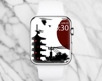 Japanese Sky Apple Watch Face Wallpaper, Aesthetic Smartwatch Background, Modern Smart Watch, Minimalist Apple Watch, Watch Faces