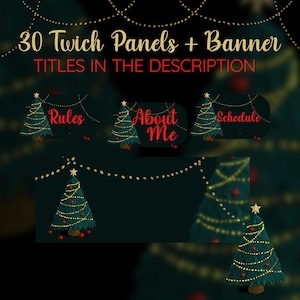 Christmas Tree Green Stream 30 Twitch Panels + Twitch Banner