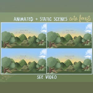 ANIMATED SCENES Cute forest! Static and animated scenes for Twitch and other platforms! Streamer Overlays!