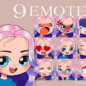 Twitch Emotes (Peach Skin, Blue Eyes, Astral Hair) Discord/Twitch