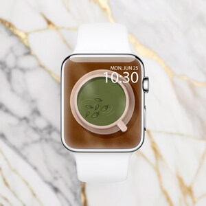 Tea Apple Watch Face Wallpaper, Aesthetic Smartwatch Background, Smart Watch, Modern Smart Watch, Minimalist Apple Watch, Watch Faces