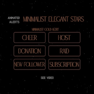 Minimalist Elegant Stars Animated Alerts, Stream Alerts