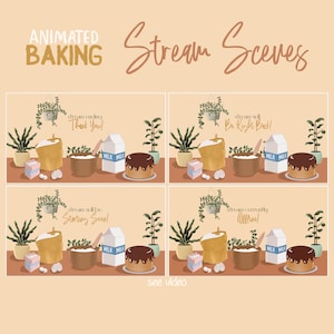 Cute Baking Stream Animated Screens, Scenes For Twitch