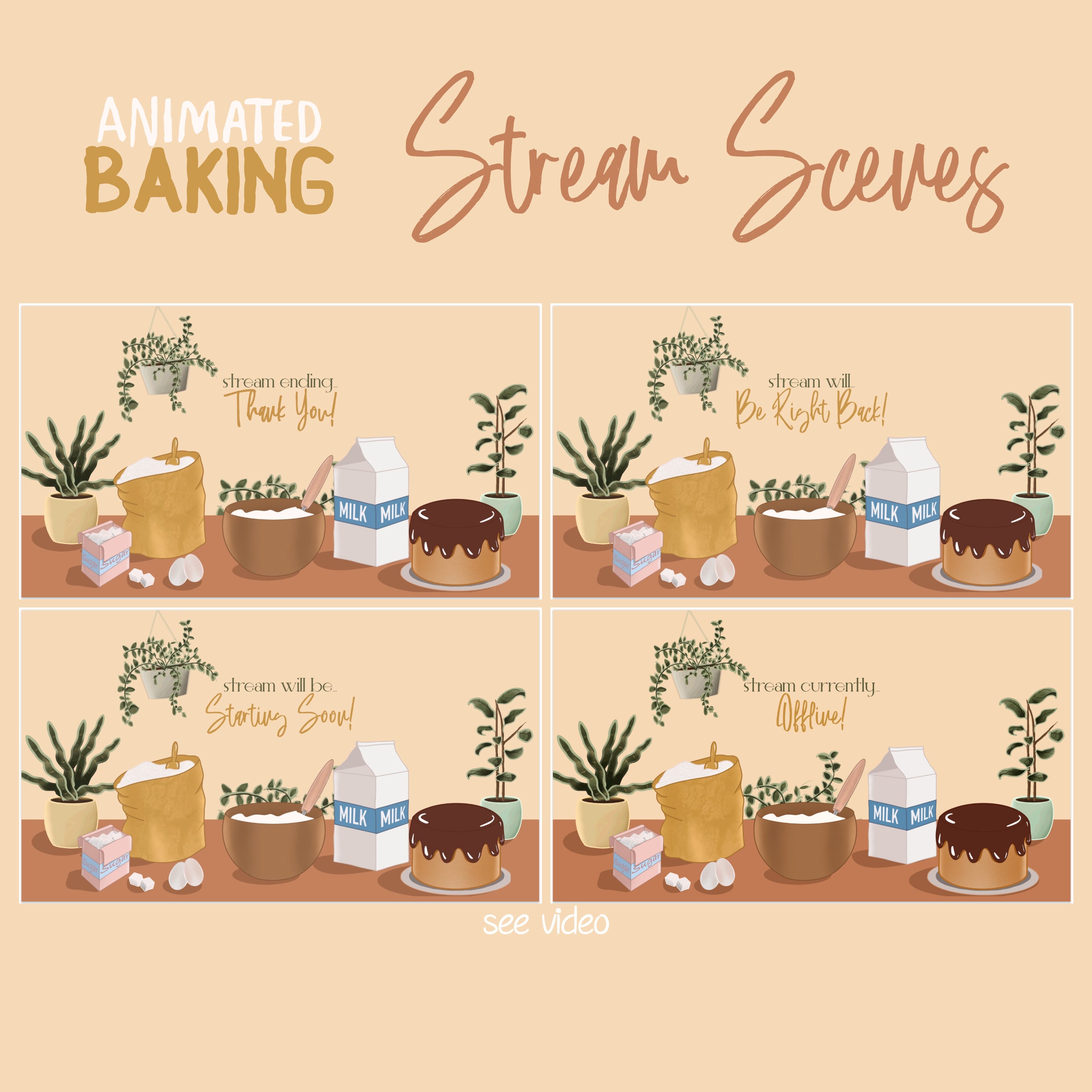 Animation Baking Example Cute Baking Stream Animated Screens, Scenes for Twitch - Etsy
