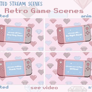 Pink Retro Game Animated Scenes, Streamer Screen, Pink Scenes Overlay