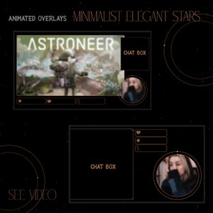 Minimalist Elegant Stars Animated Overlay, Celestial Overlay, Twitch overlay