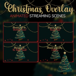 Christmas Tree Green Stream Overlay, Animated Scenes