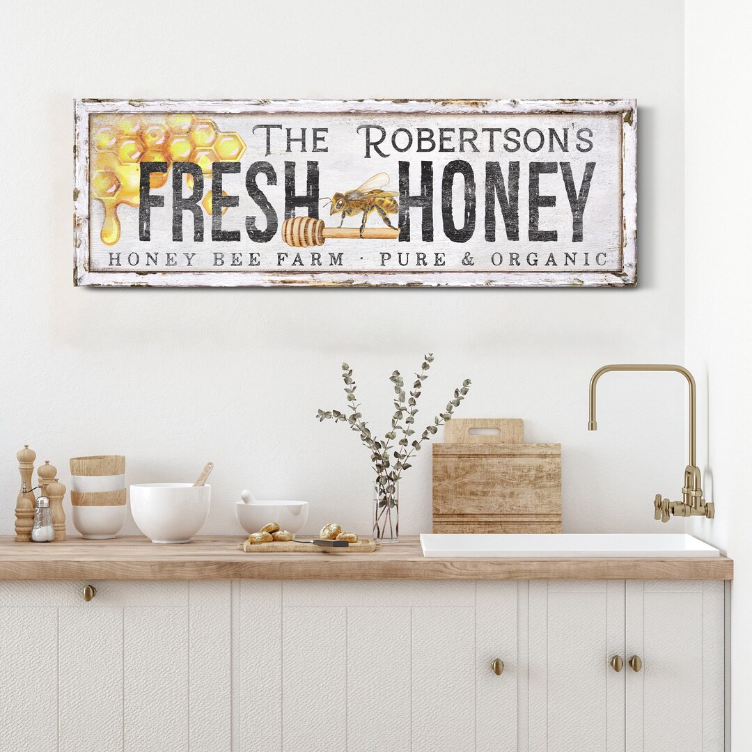 Fresh Honey Sign Custom Honey Gift Honey Seller Gift Sign for Honey Bee