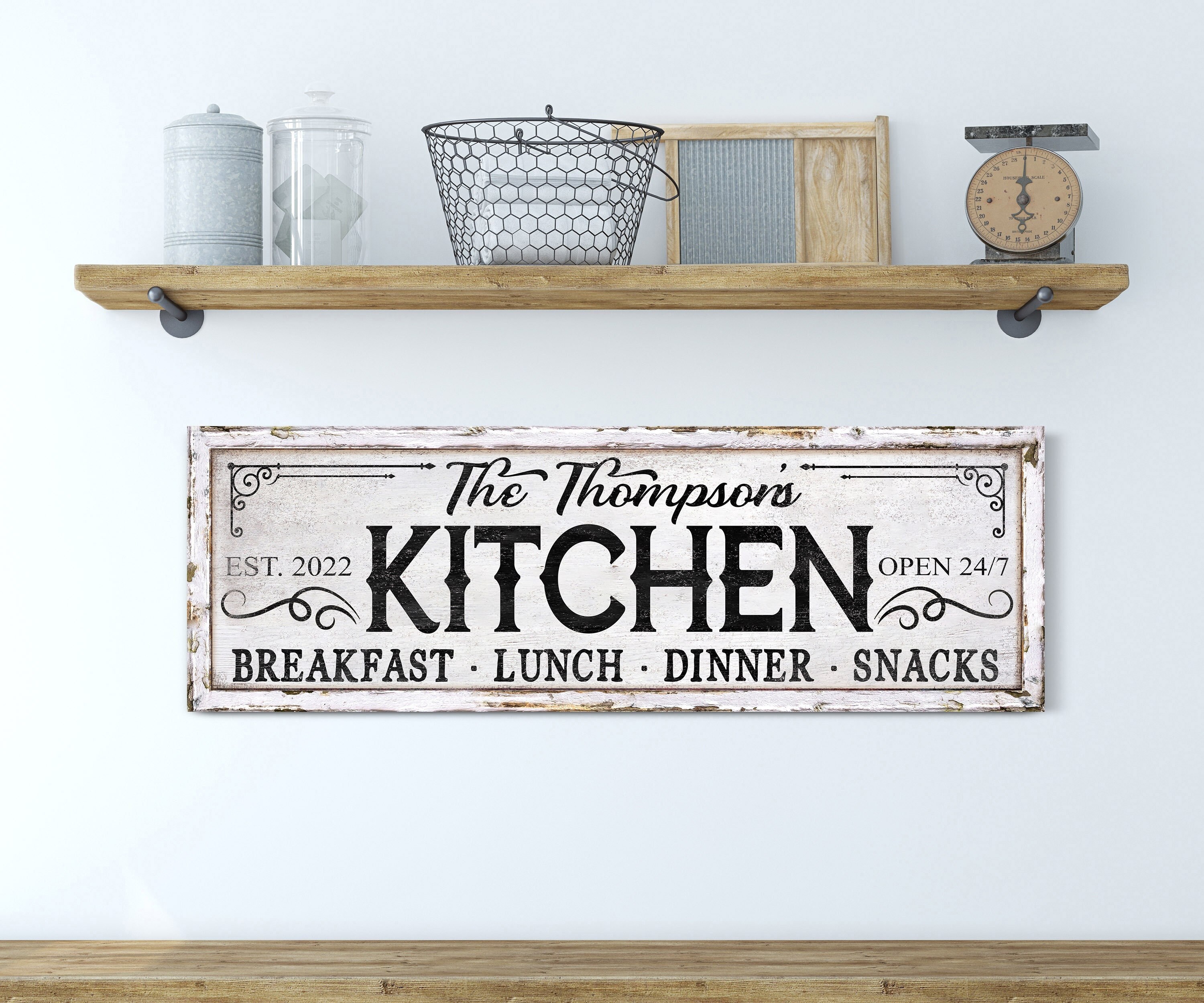 Kitchen Sign Pantry Décor Eat Decorations Home Rustic Wall Art
