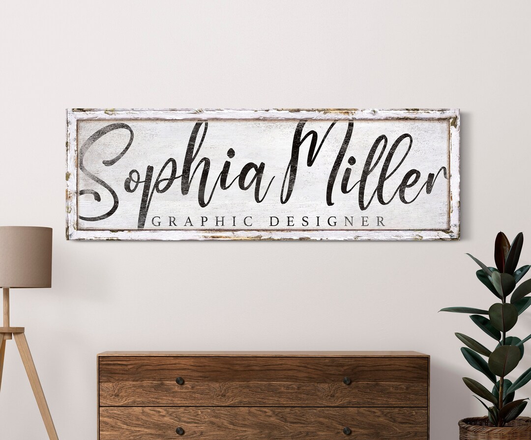 Personalized Name and Occupation Sign, Custom Vintage Office Wall Decor