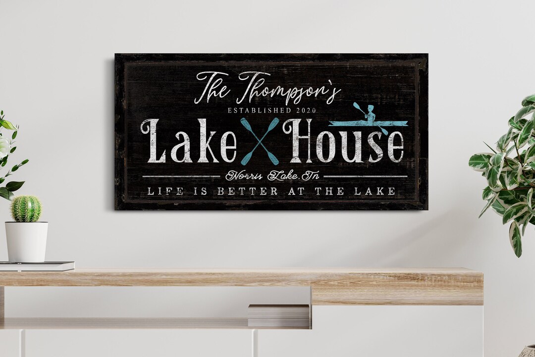 Personalized Lake House Sign Lake House Decor Custom Lake Sign Lake