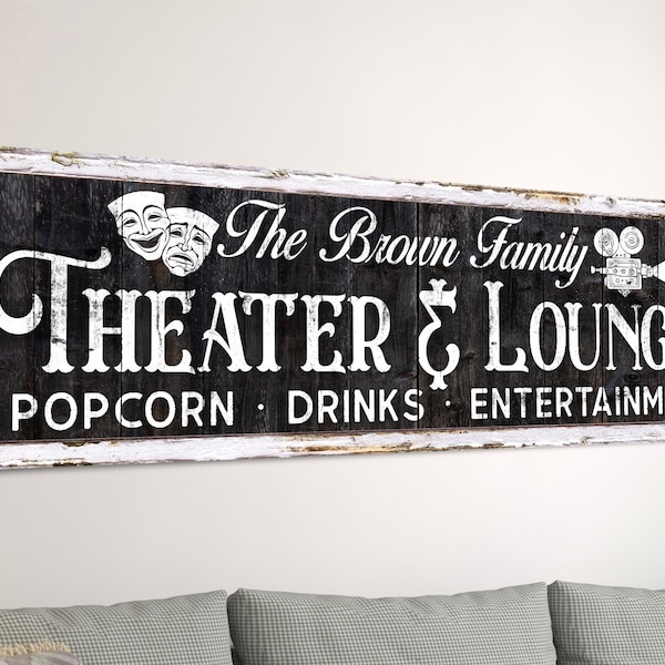 Theatre Room Sign - Etsy