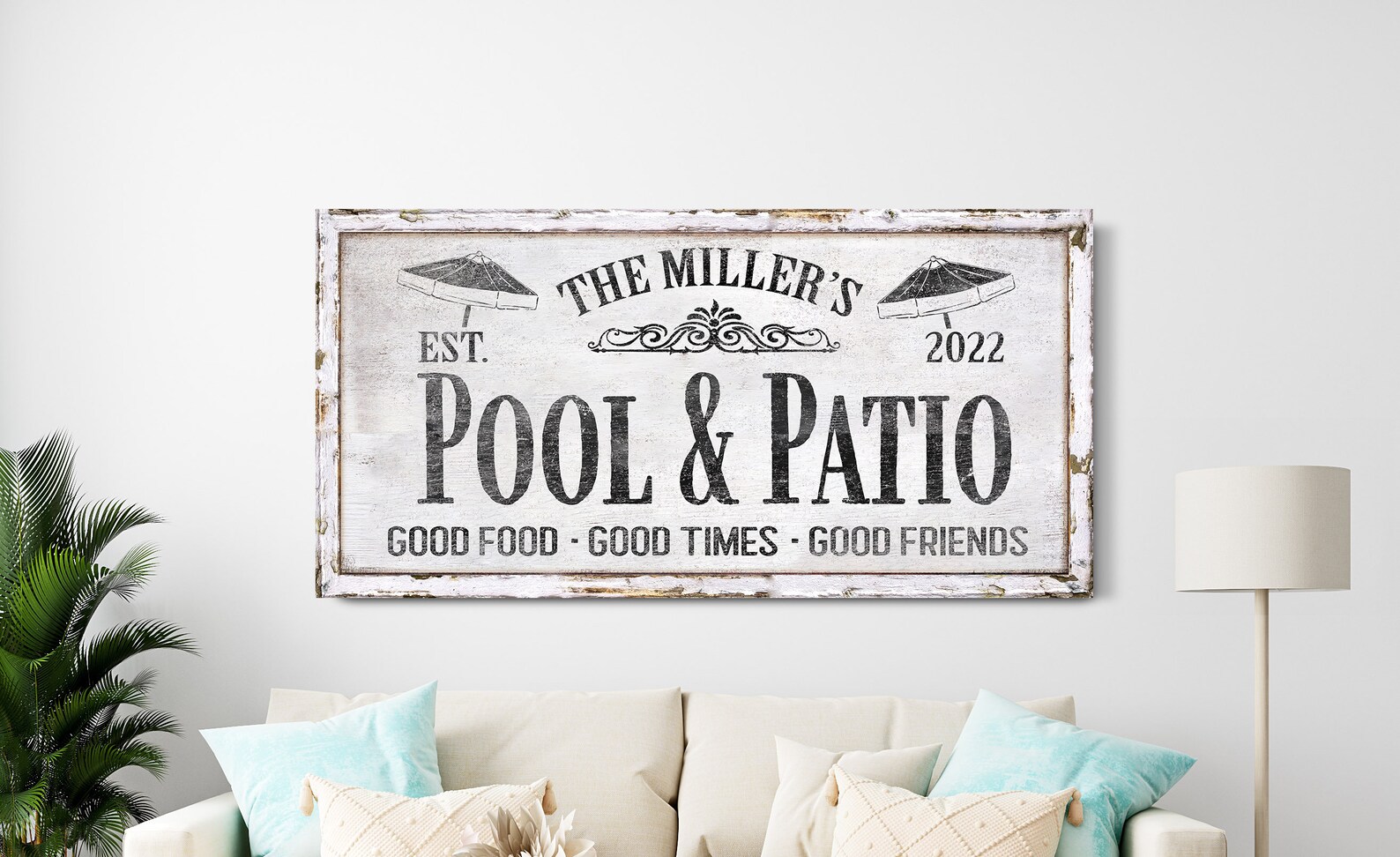 Custom Pool and Patio Sign With Family Name Good Times Sign Etsy