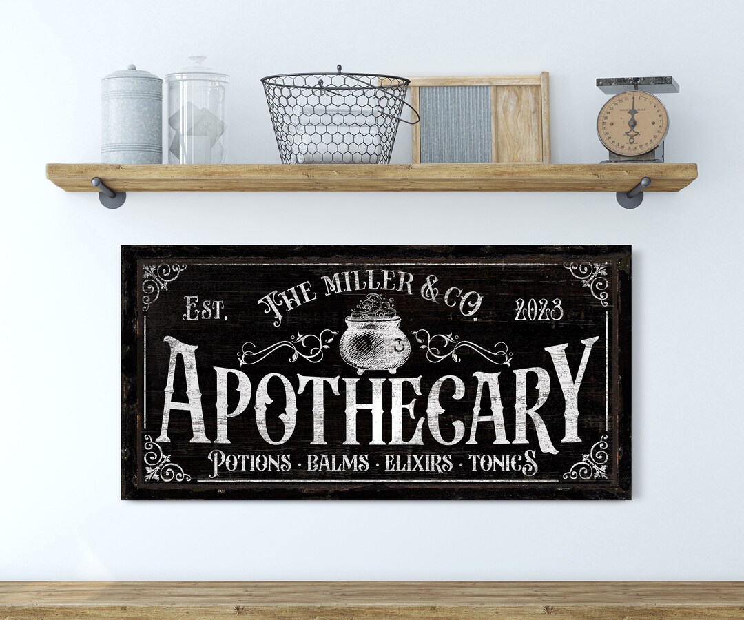 Personalized Apothecary Sign, Pharmacy Wall Decor, Medicine Wall Art