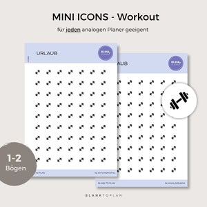Mini Icons Workout Sport Icon Sticker Bullet Journal Kalender Planen Sticker schwarz weiß Motivation Yoga Pilates HIT Sport Sticker